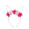 Tocado de orejas de conejo con flores de simulación transfronterizas, diadema de rosas de simulación para fiesta de San Valentín, fabricantes al por mayor