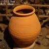 Novo vaso de flores secas estilo Zen chinês, vaso rústico de cerâmica para arranjos florais, decoração vintage para sala de estar, vaso de terracota estilo antigo para suculentas
