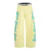 Calça Moletom Retro Americana com Letras para Mulheres 2026 Verão Novo Design Fino com Patchwork Reta Solta Casual Tendência