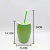 Tazas de Paja Serie Frutas de Verano Se Pueden Personalizar Según la Imagen, Soporte para Diseño Personalizado de Vasos de Plástico de Forma Especial para Publicidad y Promoción