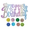 Suministro Exclusivo Transfronterizo de Adornos Digitales de Pastel de Feliz Cumpleaños en Inglés, Banderines y Tarjetas Creativas para Fiestas, Regalos