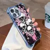 Sitio Web Independiente Flor de Cerezo Rosa Calavera Funda Creativa para Teléfono para iPhone 17, Cubierta Protectora Transparente Galvanizada para 15 Pro