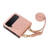 Para Celular Samsung ZFlip6 Capa de Couro zflip5 Padrão Mandala Transversal zflip4/3 Capa Protetora Siamese