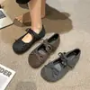 Vestido Estilo Francês Sapatos Baixos Planos Femininos 2025 Nova Primavera Laço Mary Jane Sapatos de Estilo Delicado