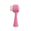 Cepillo Facial Limpiador de Doble Cara, Cepillo de Silicona con Cerdas Suaves, Cepillo Facial Limpiador Manual, Cepillo Facial Doble Cara para Maquillaje con Masaje