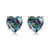 Pendientes de circonita con incrustaciones de cobre y forma de amor, de tendencia clásica europea y americana, para mujer
