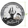 Decoración de Mesa para Fiesta de Halloween Negra Transfronteriza Suministros Mantel de Fiesta Set de Platos de Papel Calavera de Terror