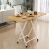 Mesa plegable simple para hogar, apartamento pequeño, mesa para comer pequeña, mesa de estudio para estudiantes, dormitorio, portátil, doble barra, mesa de flexiones de suelo