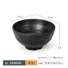 Juego de Vajilla de Melamina Plástico Tazón Pequeño Tazón para Condimentos Restaurante Comercial Taza Imitación Porcelana Negra Cuchara Tazón Pequeño para Sopa Tazón para Arroz