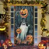 Exclusivo transfronterizo, popular serie de cortinas para puerta de Halloween con impresiones de alta definición de fantasmas, calabazas y vampiros - decoraciones festivas para tu puerta