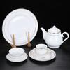 Huiyouda Porcelana Ósea Hotel Línea Dorada Dorada Club Juego de Mesa Cuenco Cerámico Vajilla Imprimible Estilo Europeo de Alta Gama