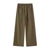 Diseño elegante, cierre de botón inclinado, pantalones casuales para hombre, marca de moda de alta gama, estilo cleanfit, plisados, tela fluida, corte holgado, pantalones largos de pierna recta
