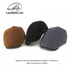 Gorro Grueso Cálido Forrado de Lana para Otoño e Invierno para Hombres, Boina de Pana, Gorra Retro Británica de Visera Adelantada, Gorra de Pintor de Pico de Pato para Mujeres