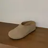 Chinelos Birkenstock de Couro com Solado Grosso e Salto Alto de 7cm para Mulheres Usarem Fora, Estilo Floresta, Feios e Fofos, Meio-Chinelos Baotou de Nicho, Slip-Ons Preguiçosos