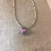 Collar Colgante de Mariposa con Cuentas de Arroz de Colores para Mujer, Diseño de Nicho Dopamina, Cadena para Clavícula Estilo Millennial, Cadena para el Cuello Dulce y Fresca