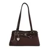 Bolsa de ombro estilosa estilo moto para mulheres, novo modelo 2026, bolsa de mão para o dia a dia, pequena bolsa tote para sair para o trabalho, bolsa baguette