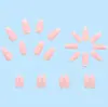 Parche de Manicura Portátil Producto Terminado Venta al por Mayor Uñas Largas Estilo Ballet Rosa Degradado Simple Color Uñas Postizas Caja de 24 Piezas