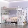 Litera de Hierro, Cama Infantil, Apartamento Pequeño, Cama Superior y Mesa Inferior, Cama Individual, Cama de Adulto, Cama a Media Altura, Ahorradora de Espacio, Multifuncional