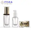 Botella de Base de Maquillaje Líquida Cuadrada de 30 ml, Crema BB, Botella con Dispensador de Loción, Botella de Esencia, Tapa Acrílica, Botella de Perfume de Vidrio