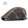 Boina Fashion Estilo Coreano para Mulheres, Boné Britânico Retro Xadrez para Frente, Boné de Baseball Fino e Respirável para Primavera e Verão para Homens, Tendência