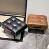 Banqueta para Trocar de Sapato para Entrada de Casa, Apoio para os Pés Macio Acolchoado Moderno, Mesa de Centro de Luxo Leve, Banquinho Baixo, Sofá, Hall de Entrada da Sala de Estar, Assento Macio Simples