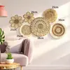 Estilo pastoral nórdico tejido a mano con paja, ratán tejido, mazorca de maíz, decoración de pared para sala de estar, pared de fondo de B&B, adorno colgante