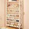Sapateira ultrafina multi-camadas para entrada de casa, armário de sapatos pequeno e estreito, prateleira de armazenamento, dormitório, pequeno e simples, artefato de armazenamento de sapatos