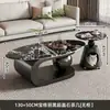 Mesa de centro ovalada de cristal templado con cristales de lujo ligero estilo italiano, creativa, para sala de estar, uso doméstico, con una estética de alta gama