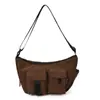 Bolsa de tela de nailon de gran capacidad estilo Ins simple casual bandolera de hombro bolsa suave perezosa para mujer bolsa cruzada plisada