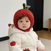 Sombrero de Manzana~ Caliente Gorro para Bebé, Gorro Rojo de Año Nuevo, Gorro Protector de Orejas para Niños y Niñas, Imprescindible para Bebés Pequeños al Salir en Invierno