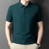 Camisa Polo Masculina de Manga Curta de Alta Qualidade, Novo Estilo de Verão, Camiseta com Gola Waffle, Camisa Meia-Manga Business Casual para Pais de Meia-Idade