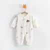 Mameluco para Bebé Tipo Primavera y Otoño de Algodón Puro Ropa para Bebé para Hombres y Mujeres, Pijama de Manga Larga sin Huesos para Cuatro Estaciones