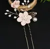 Peine de oro europeo y americano transfronterizo, tocado de corona de novia, accesorio floral para el cabello, joyería de novia