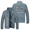 Jaqueta casual masculina de primavera e outono para comércio exterior europeu e americano com estampa de logo de carro Jaqueta cardigan esportiva masculina de cor sólida da moda de rua