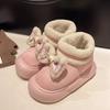 Nanbo Wan urso fofo botas de neve femininas 2024 outono e inverno novos sapatos de algodão forrados com lã quentes sapatos de pão atacado