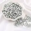 3-8mm ABS Furo Reto Pérolas de Imitação Redondas Contas Artesanais DIY Pulseira Colar Materiais para Miçangas Acessórios de Vestuário