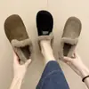 Mocasines de invierno retro con forro de polar, estilo nuevo 2026, cálidos, de suela suave, peludos, estilo Birkenstock, zapatos de algodón para mujer