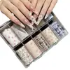Papel de Calcomanía para Uñas con Diseño Floral Pequeño Francés DIY Pintura al Óleo Retro Calcomanía para Uñas Fresca Pastoral con Flores Pequeñas Set de Herramientas