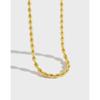 XA355 Colar Estilo Coreano Gola Distinta Joia de Prata INS Elegante Nicho Corrente de Contas Oliva Colar de Prata Esterlina S925 para Mulheres