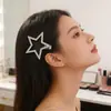 Pinza para el Cabello de Estrella de Cinco Puntas con Pedrería Estilo Minimalista para Mujer, Pinza para Flequillo Lateral, Pinza de Pato, Accesorio para el Cabello Versátil Único