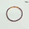 Cadena de piedras preciosas engastadas en garra de 4 mm, superventas transfronteriza, un brazalete de circonita cúbica moderno y lujoso para mujer, con un cierre de extensión ajustable