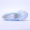 Zapatos de Baile Temperamento para Niños Satén Perla Encaje Zapatos de Baile de Práctica para Niñas Azul Bebé Ballet Suela Suave 8061