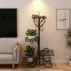 Prateleira de Flores Simples Multicamadas Personalizada Transfronteiriça para Sala de Estar Varanda de Chão Rack de Armazenamento de Ferro Interno Vaso de Flor para Suculentas