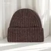 Gorro de Lana Tejida para Mujer, Gorro Grueso Cálido de Otoño e Invierno, Sencillo de Color Sólido Resistente al Viento para Exteriores, Gorro para Clima Frío para Hombre