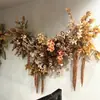 Cor de café de outono estilo retrô materiais florais materiais florais de casamento móveis macios atmosfera de outono adereços de casamento decorações flores artificiais