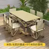 Juego de Mesa y Sillas Plegables Portátiles para Exteriores para Camping, Playa, Patio, Barbacoa y Montaje de Puestos, Juego de Mesa y Sillas Engrosado