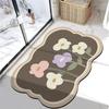 Alfombra de barro de diatomeas con dibujos de flores lindas transfronterizas para baño, cocina, alfombra de suelo antideslizante, absorbente y de secado rápido