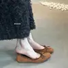 Zapatos Planos de Ballet Estilo Francés, Zapatos para Commuter de Mujer, Zapatos de Noche Vintage de Gamuza con Lazo, Primavera y Otoño 2025