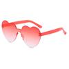 Gafas de sol de gelatina con forma de corazón de melocotón populares transfronterizas, gafas de sol de una pieza sin marco en forma de corazón europeas y americanas, gafas de moda al por mayor