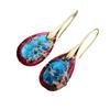 Nuevos pendientes de gota de agua con piedra imperial estilo bohemio para vacaciones, joyería de moda de diseñador europeo y americano.